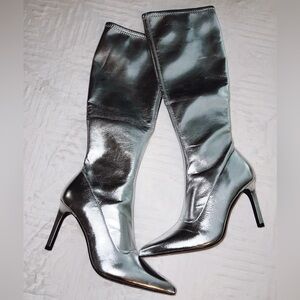 OPEN EDIT SILVER KNEE BOOT 7.5 women new